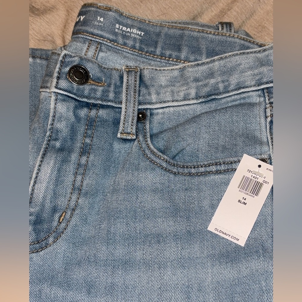 Old Navy Light Blue Straight Jeans Girls Slim